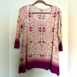 Rose and Olive Pink 3/4 sleeve top